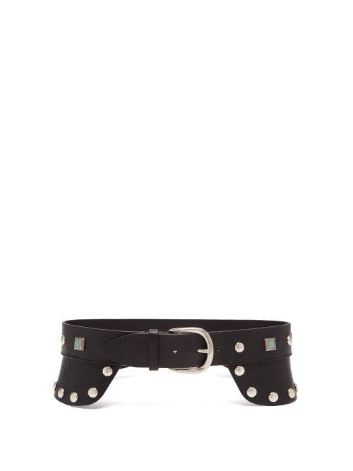 Matchesfashion.com Isabel Marant - Studded Leather Waist Belt - Womens - Black