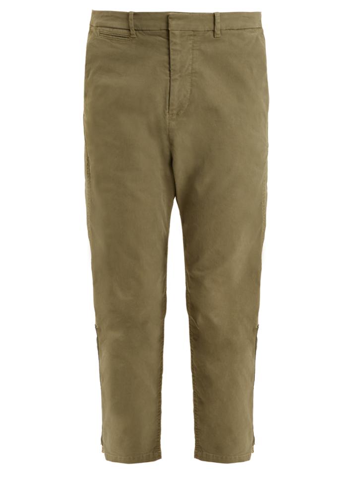 Nili Lotan Jackson Tapered-leg Cotton-blend Cropped Trousers