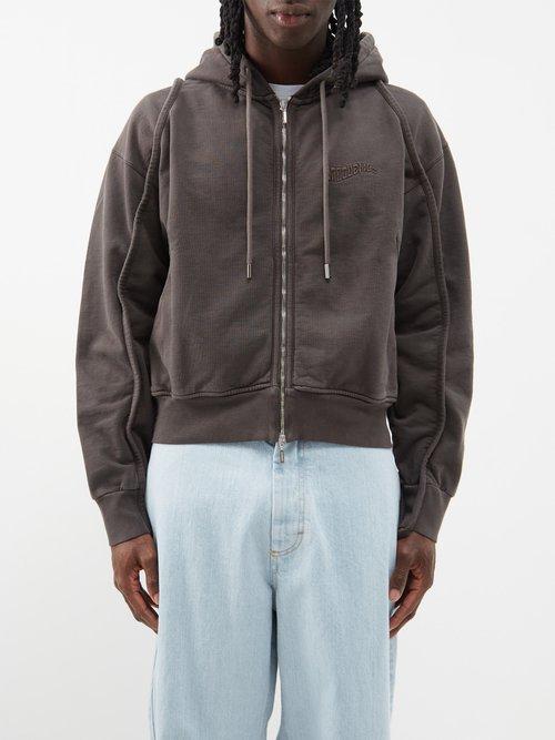 Jacquemus - Camargue Zipped Organic-cotton Hoodie - Mens - Dark Brown