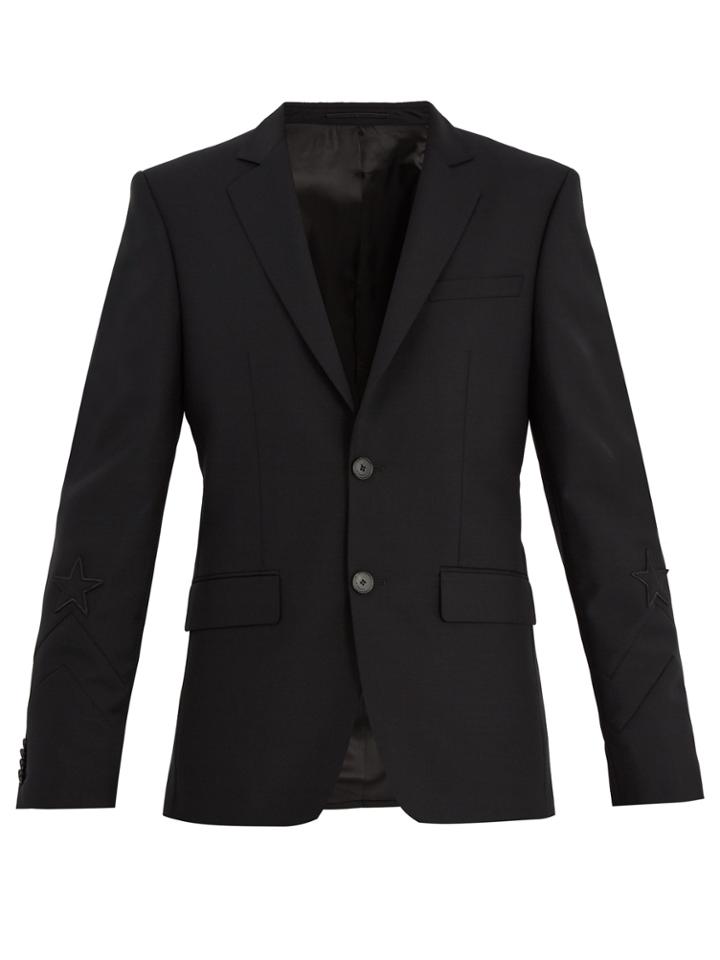 Givenchy Single-breasted Star-appliqu Wool-blend Blazer