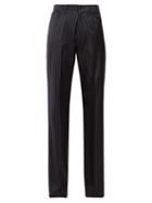 Matchesfashion.com Balenciaga - High Rise Striped Trousers - Womens - Navy Stripe