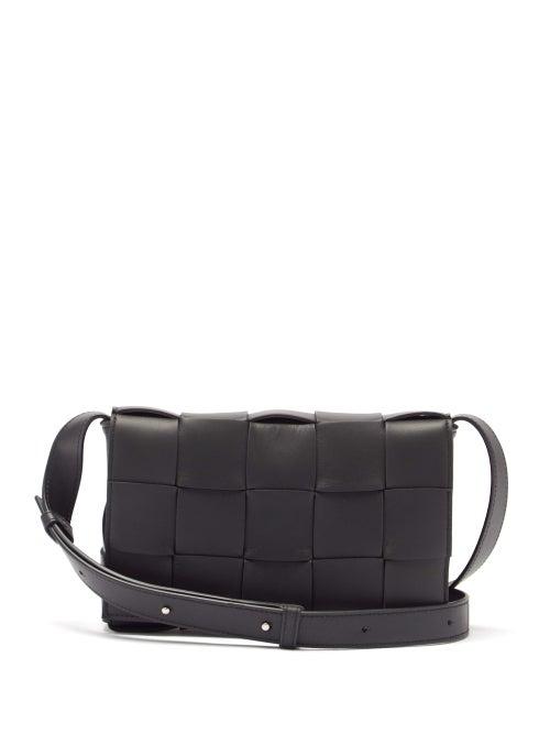Matchesfashion.com Bottega Veneta - Cassette Small Intrecciato Leather Cross-body Bag - Womens - Black