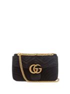 Gucci Gg Marmont Mini Velvet Quilted Shoulder Bag