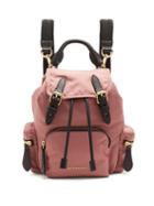 Matchesfashion.com Burberry - Small Nylon And Leather Backpack - Womens - Dark Pink