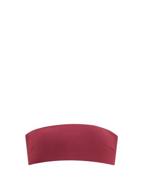 Matchesfashion.com Haight - Marcella Jersey Bandeau Bikini Top - Womens - Burgundy