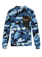 Valentino Camouflage-print Contrast-pocket Sweatshirt