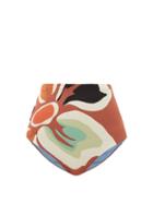 Matchesfashion.com Cala De La Cruz - Elisa High-rise Floral-print Bikini Briefs - Womens - Brown Print