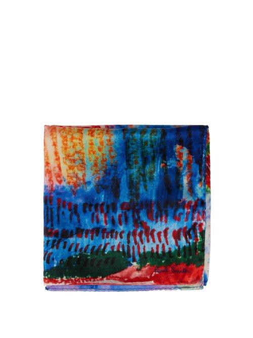 Matchesfashion.com Paul Smith - Abstract Silk Pocket Square - Mens - Multi