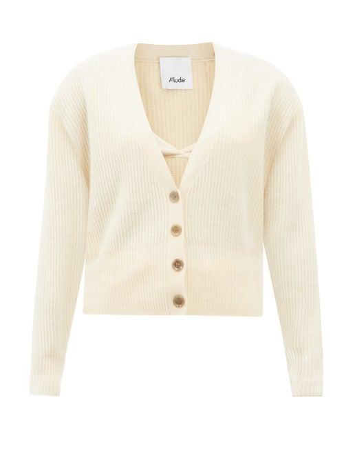 Allude - Cashmere Cardigan And Bralette - Womens - Cream