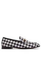 Matchesfashion.com Gucci - Jordaan Gingham Loafers - Womens - Black White