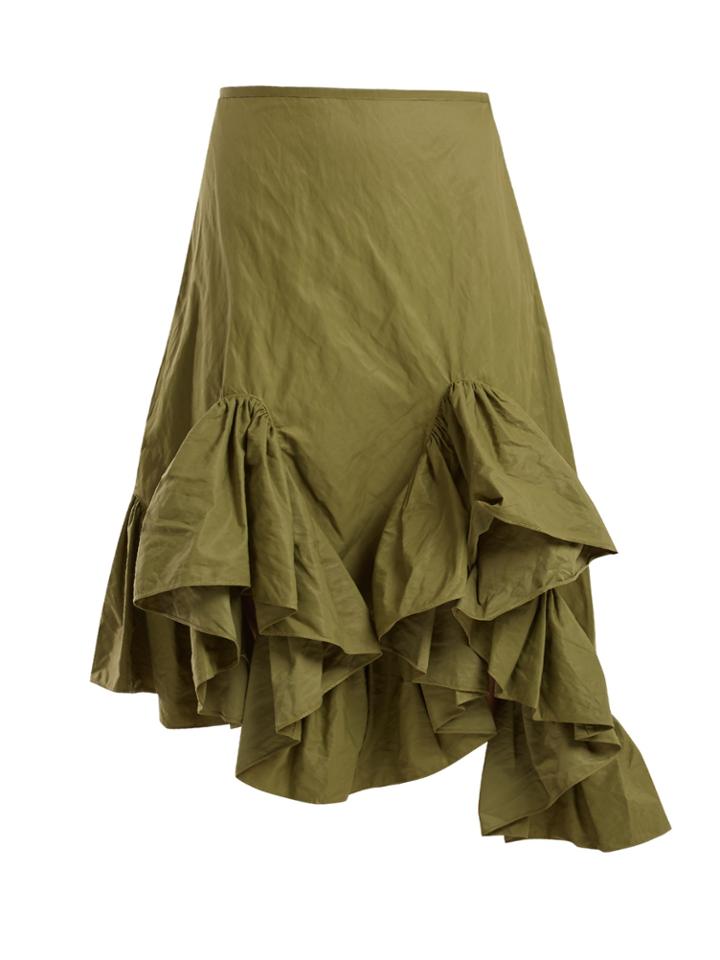 Marques'almeida Asymmetric Ruffle-hem Skirt