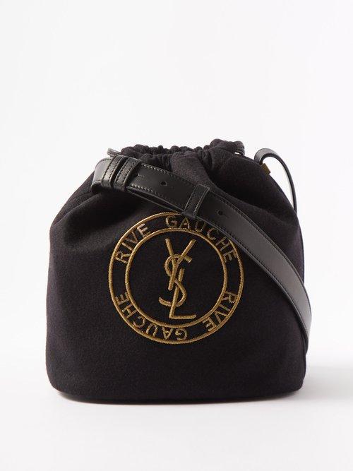 Saint Laurent - Rive Gauche Felted-wool Bucket Bag - Mens - Black