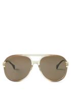 Gucci Eyewear - Aviator Gradient-acetate And Metal Sunglasses - Mens - Brown Multi