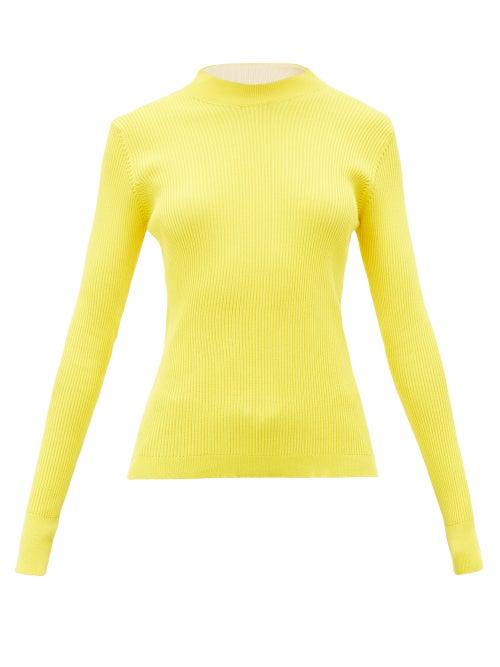 Matchesfashion.com La Fetiche - Albini Ribbed-cotton Sweater - Womens - Yellow