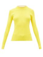 Matchesfashion.com La Fetiche - Albini Ribbed-cotton Sweater - Womens - Yellow