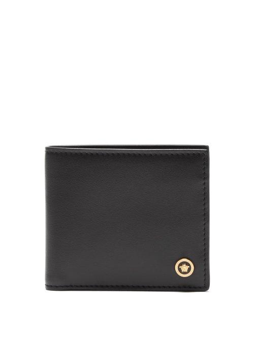 Matchesfashion.com Versace - Medusa Head Leather Bi Fold Wallet - Mens - Black