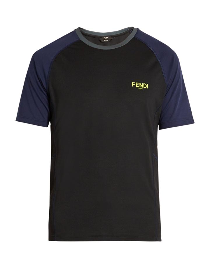 Fendi Bi-colour Technical-jersey T-shirt