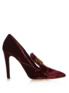 Sanayi 313 Mini Ragno Bee-embroidered Velvet Pumps