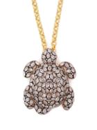 Matchesfashion.com Begum Khan - Tartaruga Crystal Embellished Turtle Necklace - Womens - Crystal