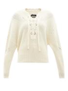 Isabel Marant - Laley Lace-up Cotton-blend Sweater - Womens - Cream