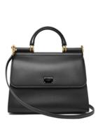 Matchesfashion.com Dolce & Gabbana - Sicily Large Leather Bag - Womens - Black