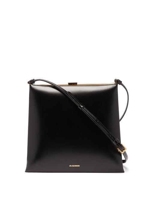 Jil Sander - Leather Shoulder Bag - Womens - Black