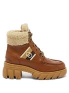 Gucci - Romance Shearling And Leather Boots - Womens - Brown