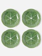 Bordallo Pinheiro - Set Of Four Cabbage Earthenware Side Plates - Green