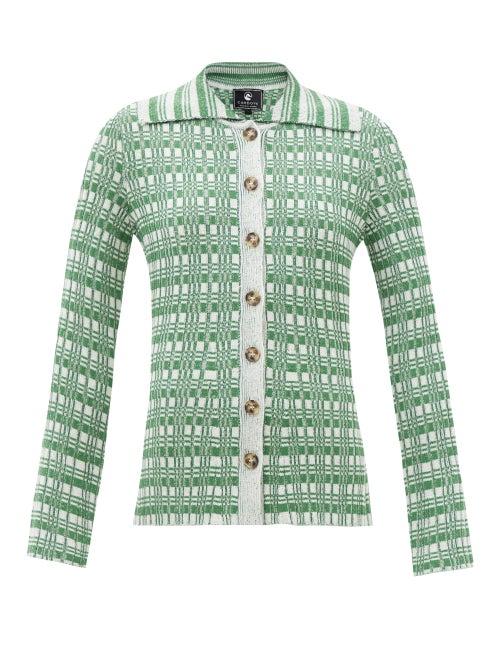Cordova - The Chalet Checked Merino Knit Top - Womens - Green