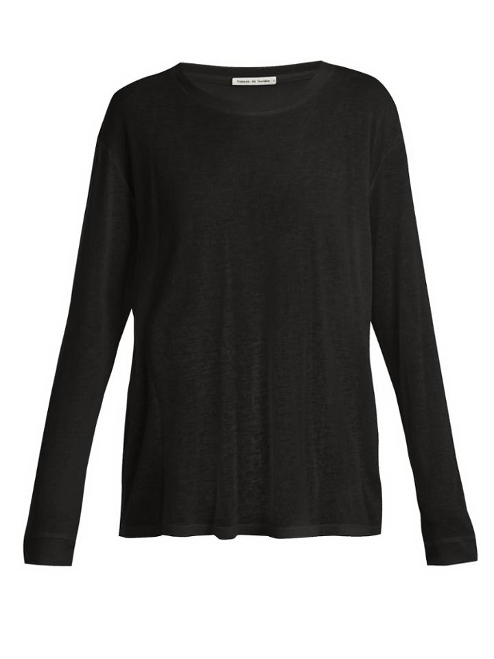 Frances De Lourdes Marlon Round-neck Cashmere And Silk-blend T-shirt