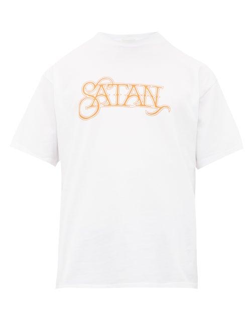 Matchesfashion.com Aries - Satan Print Cotton T Shirt - Mens - White