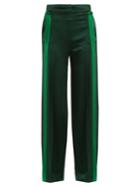 Valentino Cut-out Waist Hammered-satin Trousers