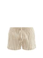 Matchesfashion.com Commas - Striped Cotton-blend Seersucker Shorts - Mens - Beige