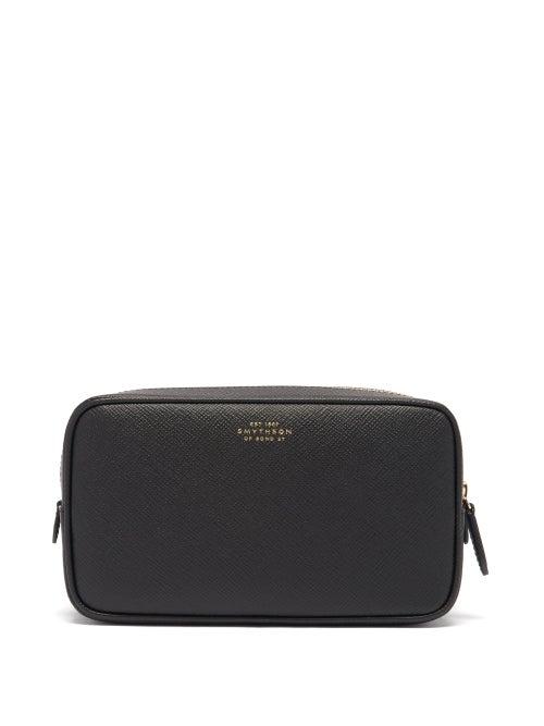 Matchesfashion.com Smythson - Panama Double-zip Leather Wash Bag - Mens - Black