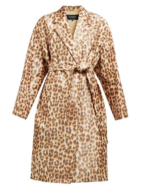 Matchesfashion.com Rochas - Okawa Leopard Print Taffeta Coat - Womens - Leopard