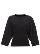 Rick Owens - Panelled Wide-sleeve Jersey Top - Womens - Black