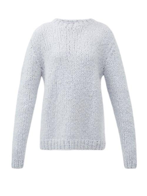 Matchesfashion.com Gabriela Hearst - Lawrence Round-neck Cashmere Sweater - Womens - Light Blue