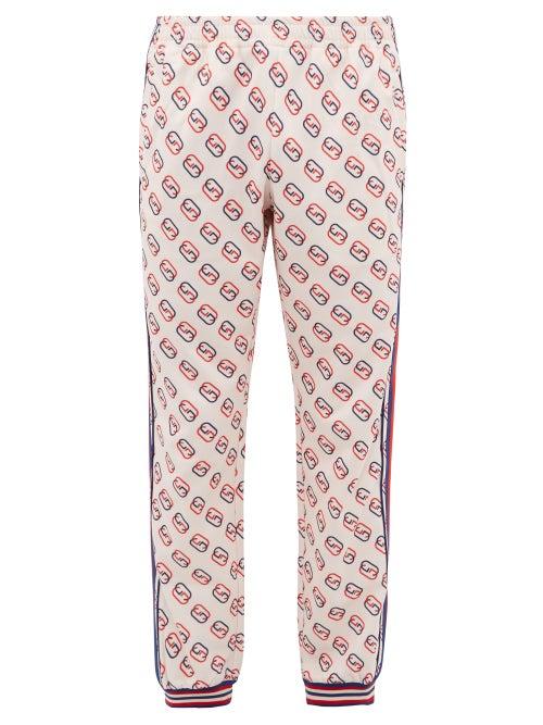 Matchesfashion.com Gucci - Gg Logo Print Track Pants - Mens - White Multi