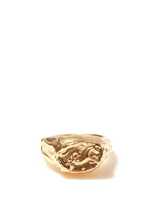 Matchesfashion.com Alighieri - Capricorn 24kt Gold-plated Zodiac Ring - Womens - Gold