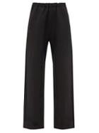 Matchesfashion.com Totme - Drawstring-waist Linen Wide-leg Trousers - Womens - Black
