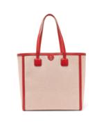 Matchesfashion.com Mark Cross - Antibes Large Leather-trimmed Canvas Tote - Womens - Red Multi