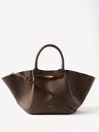 Demellier - New York Grained-leather Tote Bag - Womens - Dark Brown