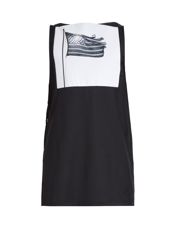 Raf Simons American Flag-print Wool Tank Top