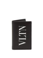 Matchesfashion.com Valentino - Vltn Logo Print Bi Fold Leather Cardholder - Mens - Black Multi