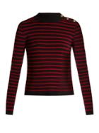 Redvalentino Striped Open-back Cotton Sweater