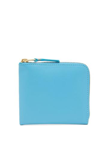 Ladies Accessories Comme Des Garons Wallet - Zip-around Leather Wallet - Womens - Blue