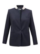 Matchesfashion.com Stella Mccartney - Notched-lapel Single-breasted Wool Jacket - Womens - Navy