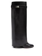 Givenchy Shark Lock Leather Knee-high Boots