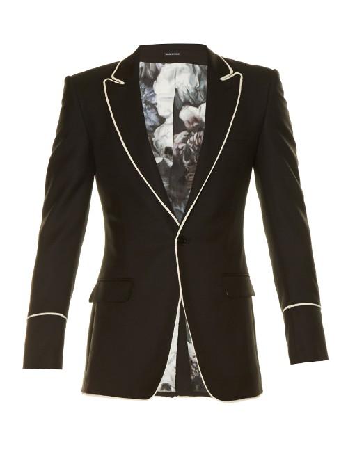 Alexander Mcqueen Contrast-piping Wool Blazer