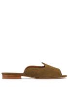 Matchesfashion.com Le Monde Beryl - Suede Slides - Womens - Khaki